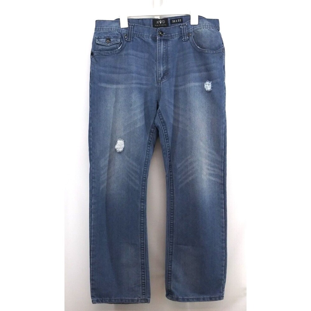 Raw Diamond Jeans Mens Size 38X32 Blue Denim Straight Leg